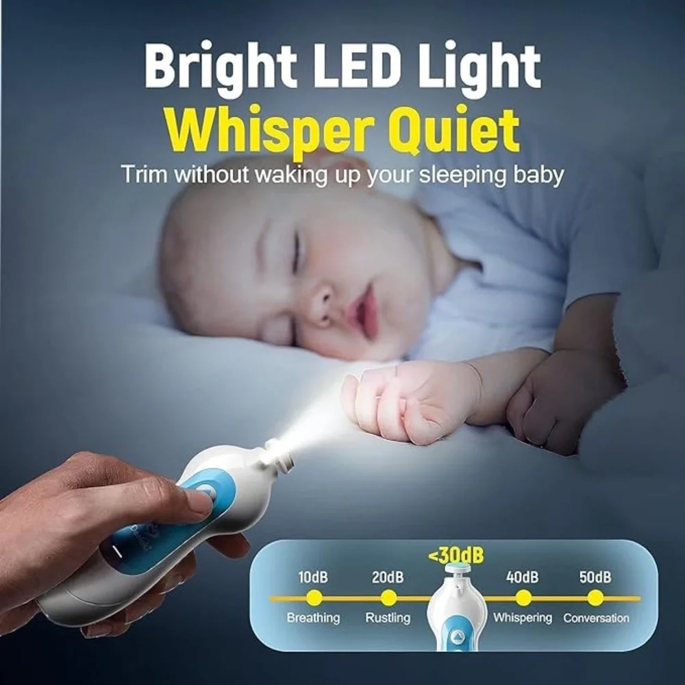 New Electric Rechargeable Baby Nail Trimmer Safe for Newborn